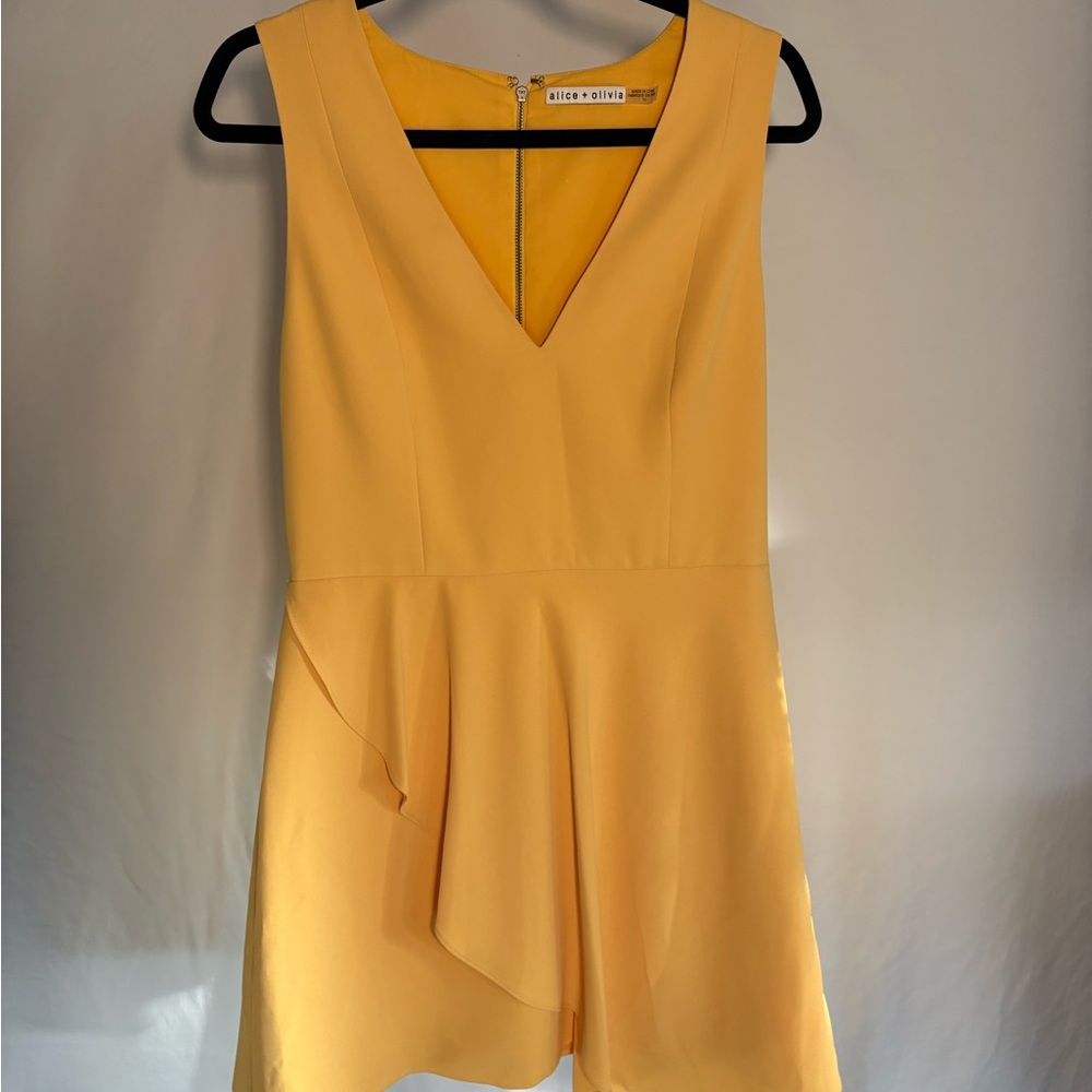 Alice + Olivia Yellow Sleeveless Dress